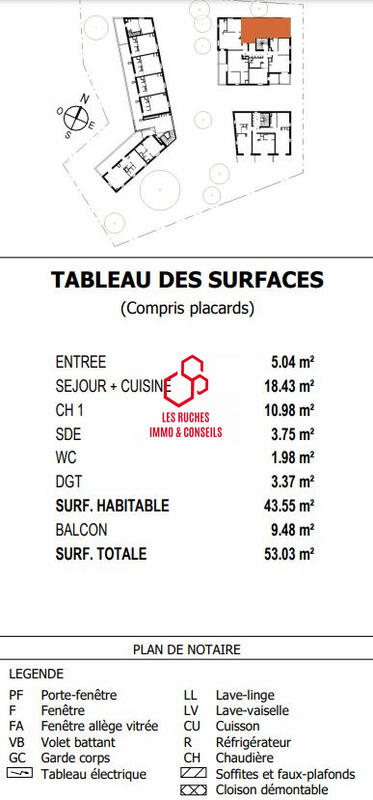 Appartement - 44 m² - 2 pièces