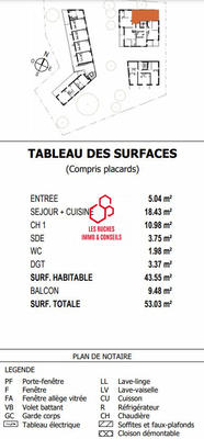 Appartement - 44 m² - 2 pièces