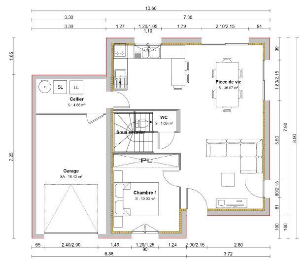Maison - 95 m² - 4 pièces