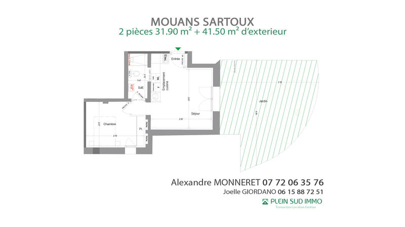 Appartement - 32 m² - 2 pièces