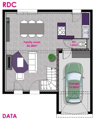 Maison - 85 m² - 5 pièces