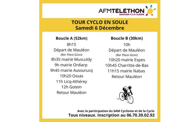 Téléthon 2025 : tour cyclo en Soule