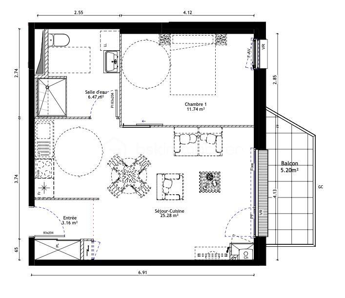 Appartement - 46 m² - 2 pièces