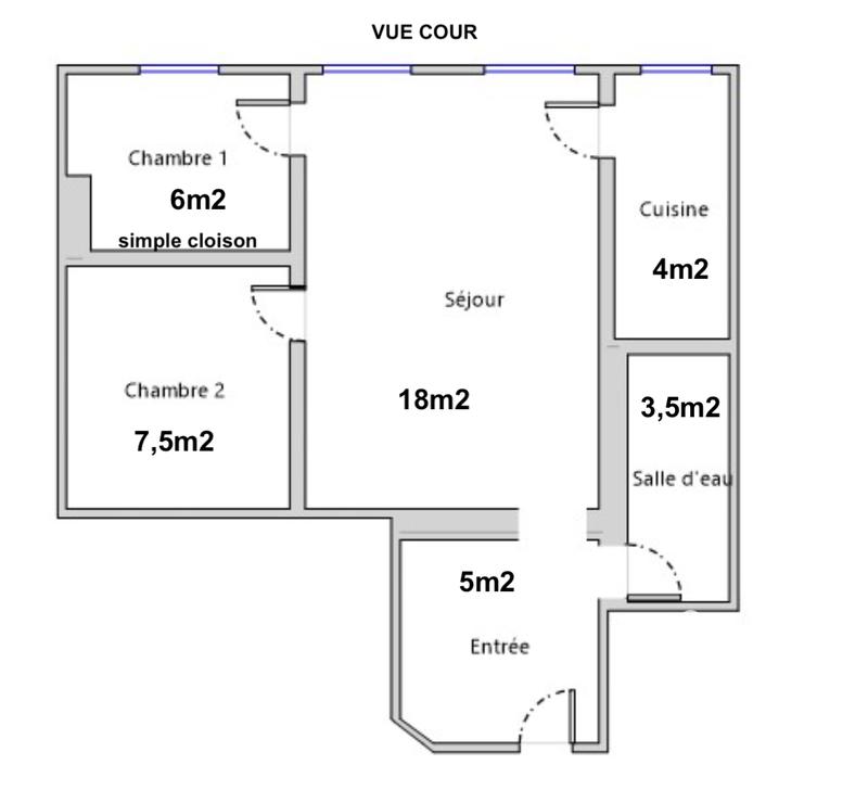 Appartement - 44 m² - 3 pièces