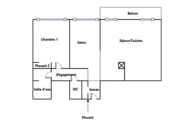 Appartement - 50 m² - 3 pièces