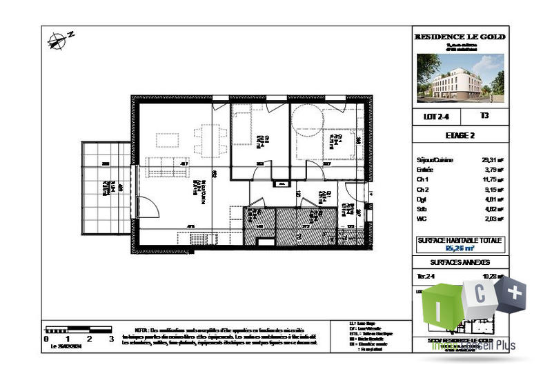Appartement - 65 m² - 3 pièces