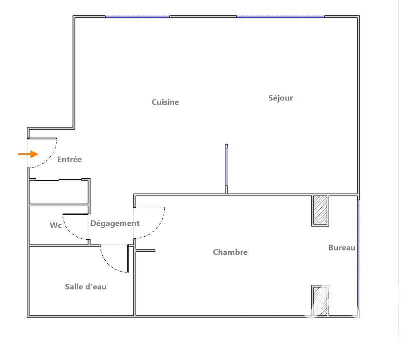 Appartement - 62 m² - 2 pièces