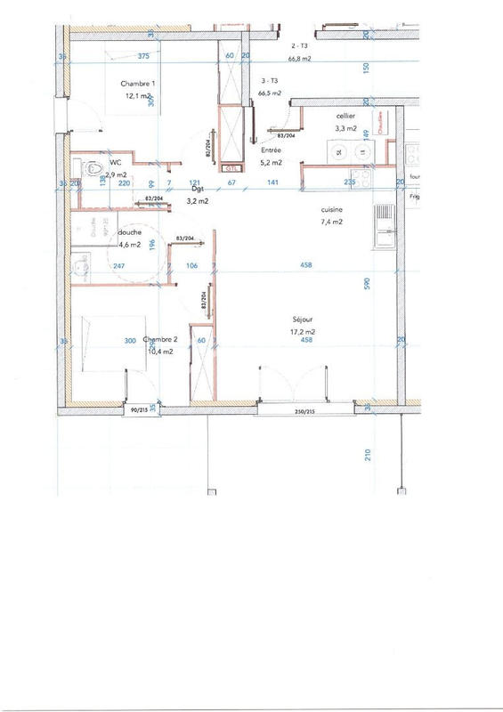 Appartement - 67 m² - 3 pièces