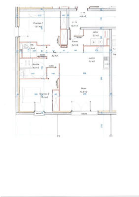 Appartement - 67 m² - 3 pièces