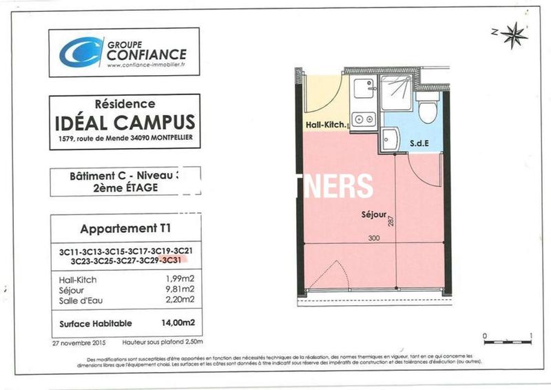 Appartement - 14 m² - 1 pièce