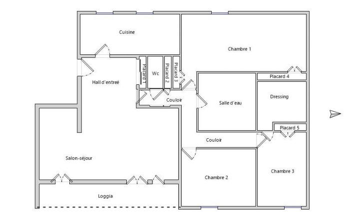 Appartement - 99 m² - 4 pièces