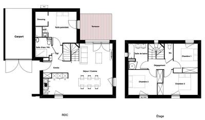 Maison contemporaine - 103 m² - 5 pièces
