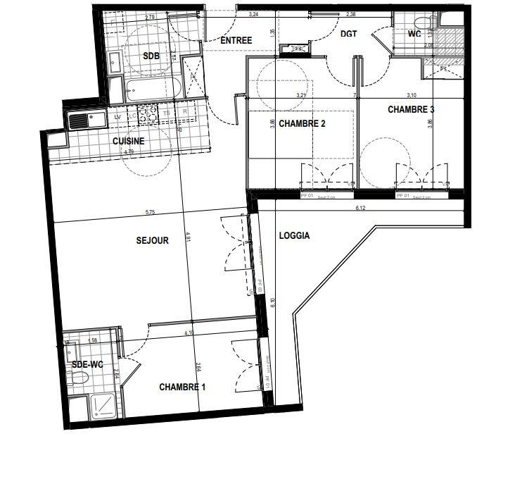 Appartement - 91 m² - 4 pièces