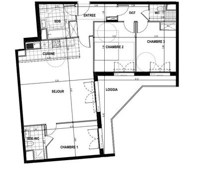 Appartement - 91 m² - 4 pièces