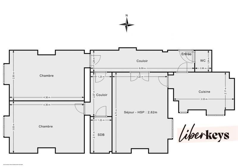 Appartement - 63 m² - 3 pièces