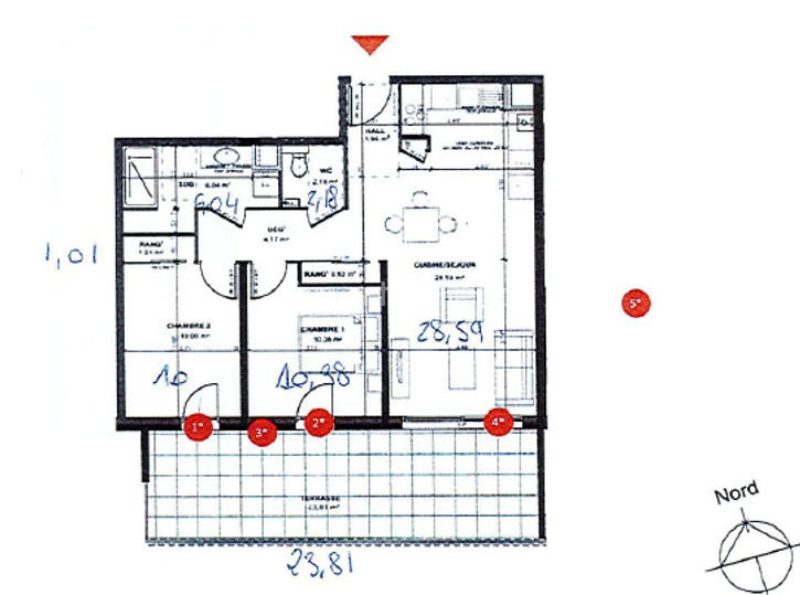 Appartement - 65 m² - 3 pièces