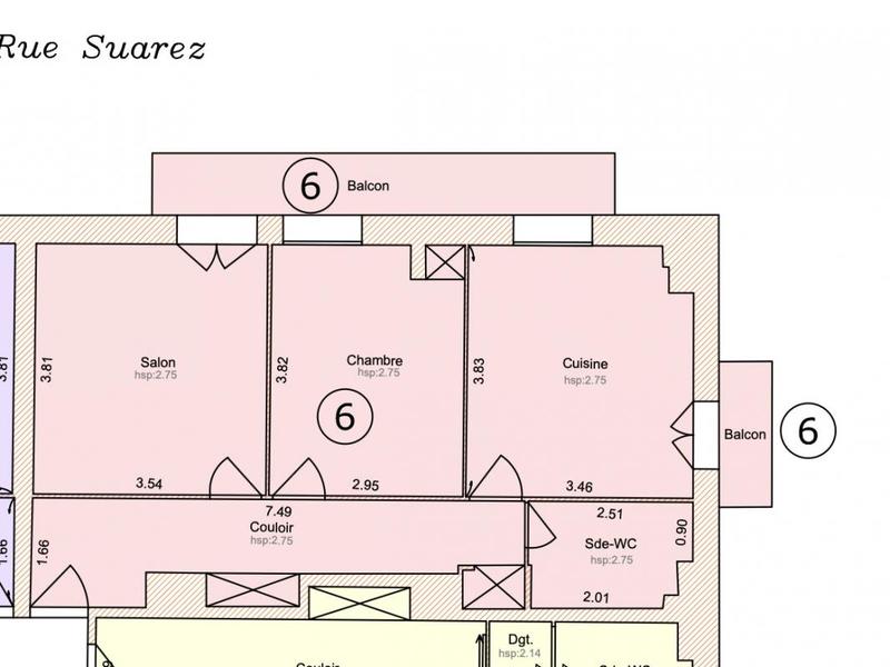 Appartement ancien - 51 m² - 3 pièces