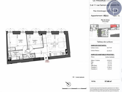 Appartement - 63 m² - 3 pièces