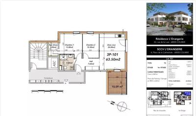 Appartement - 64 m² - 3 pièces