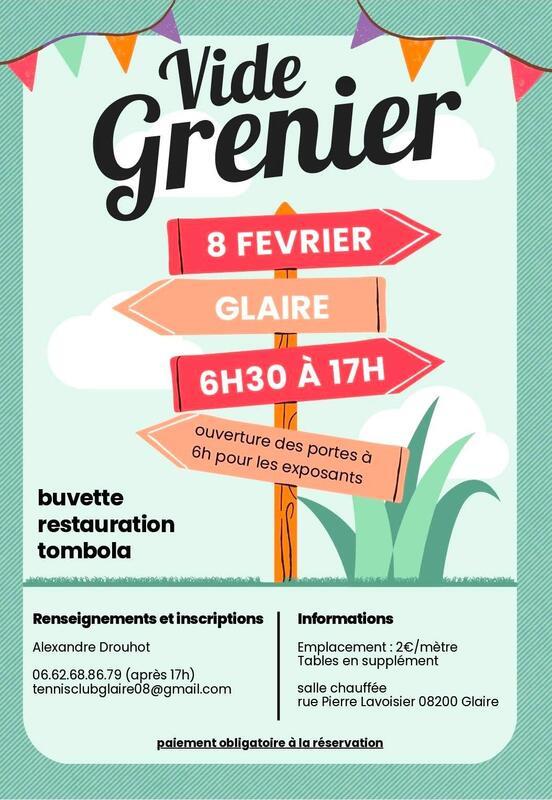 4 ème brocante du tennis club de glaire