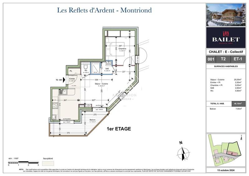 Appartement - 40 m² - 2 pièces