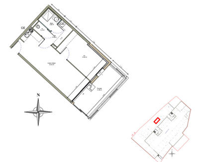 Appartement - 48 m² - 2 pièces
