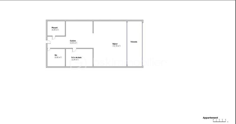 Studio - 18 m² - 1 pièce