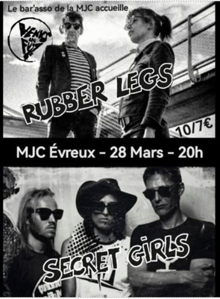 Concert : Rubber Legs et Secret Girls à la Mjc d'Evreux