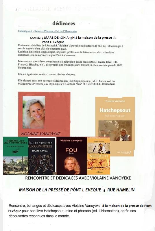 Rencontre/signatures avec Violaine Vanoyeke à Pont l'Evêque(maison de la presse)
