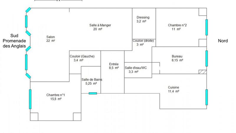 Appartement bourgeois - 115 m² - 4 pièces