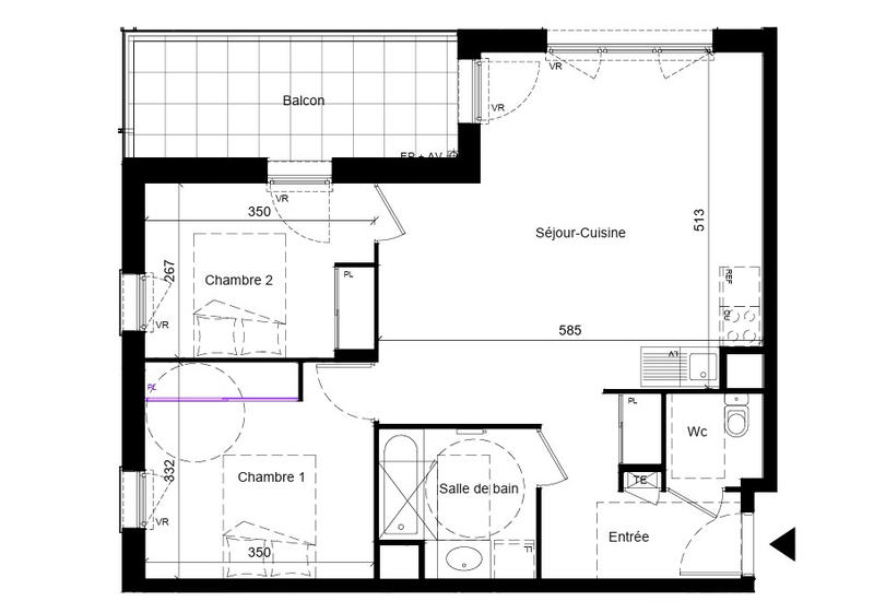 Appartement - 63 m² - 3 pièces