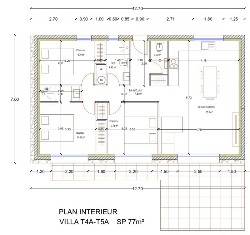 Villa - 77 m² - 4 pièces
