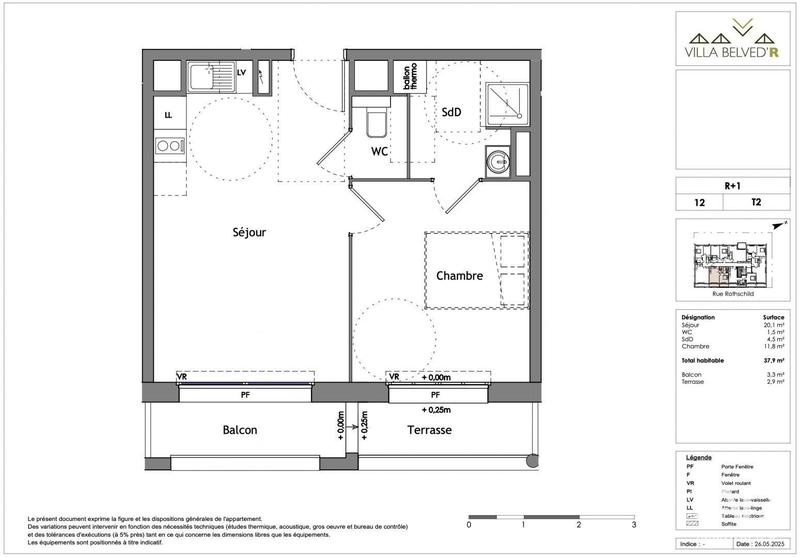 Appartement - 37 m² - 2 pièces