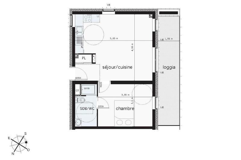 Appartement - 44 m² - 2 pièces