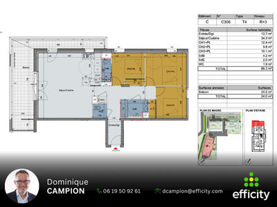 Appartement - 88 m² - 4 pièces