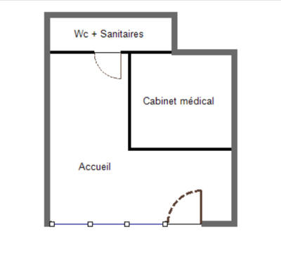 Bureau - 23 m² - 2 pièces