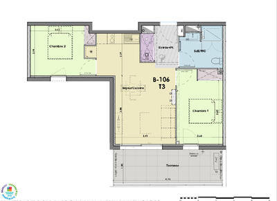 Appartement - 51 m² - 3 pièces