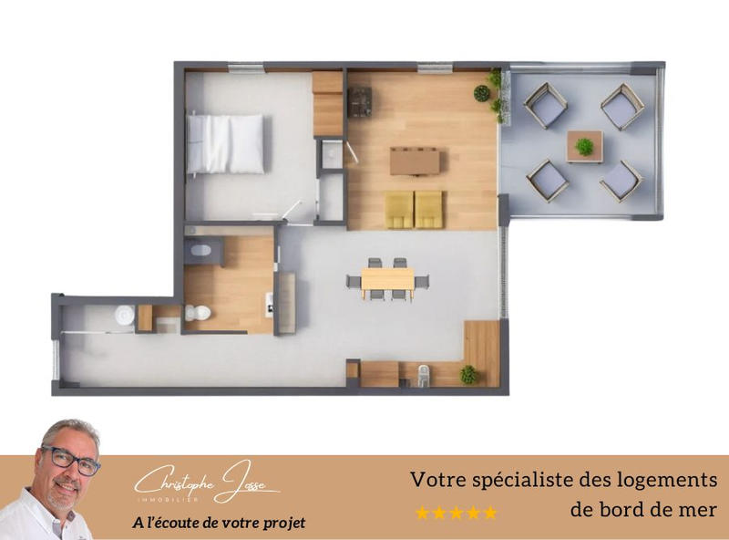 Appartement - 58 m² - 2 pièces