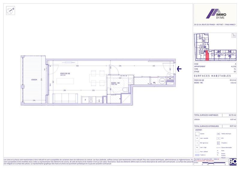 Appartement - 33 m² - 1 pièce