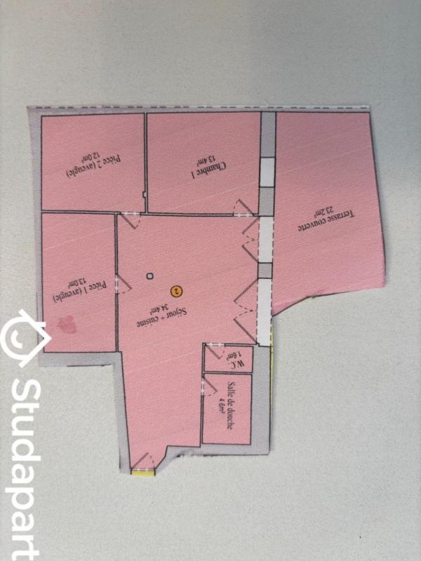 Chambre - 12 m² - 1 pièce