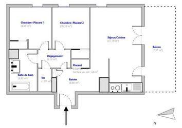 Appartement - 55 m² - 3 pièces