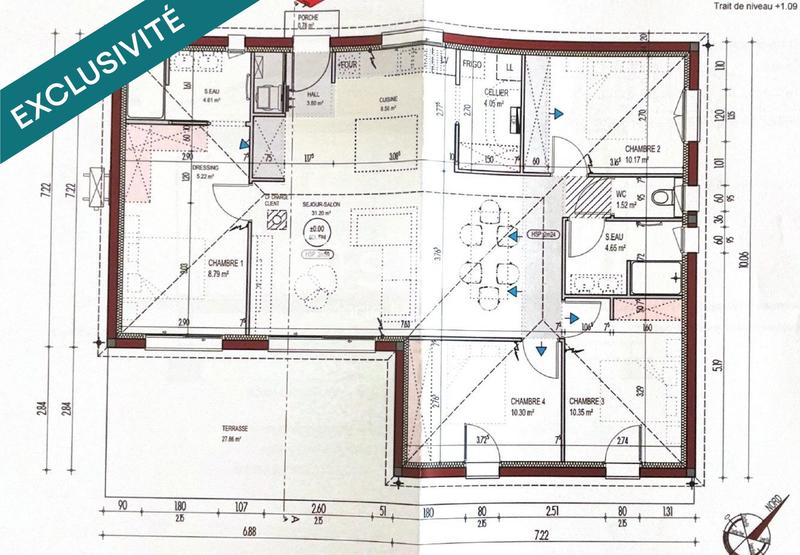 Maison - 103 m² - 5 pièces