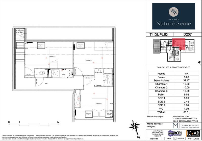 Appartement - 88 m² - 4 pièces