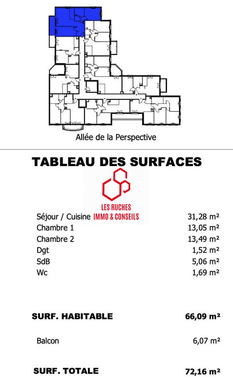 Appartement - 67 m² - 3 pièces