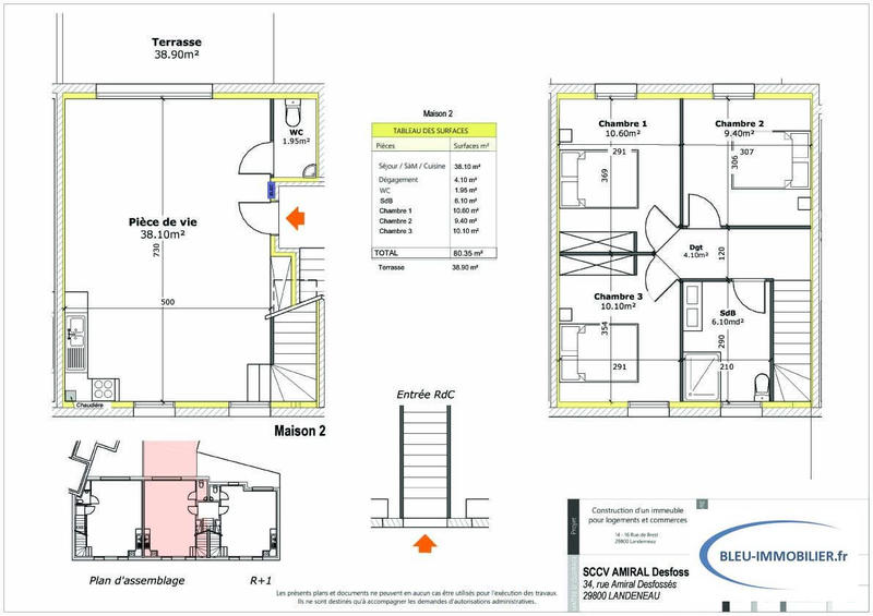 Maison - 80 m² - 5 pièces