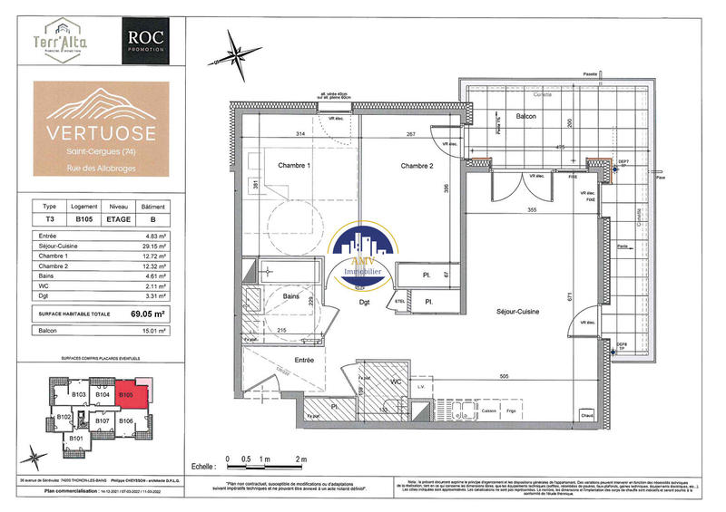 Appartement - 68 m² - 3 pièces