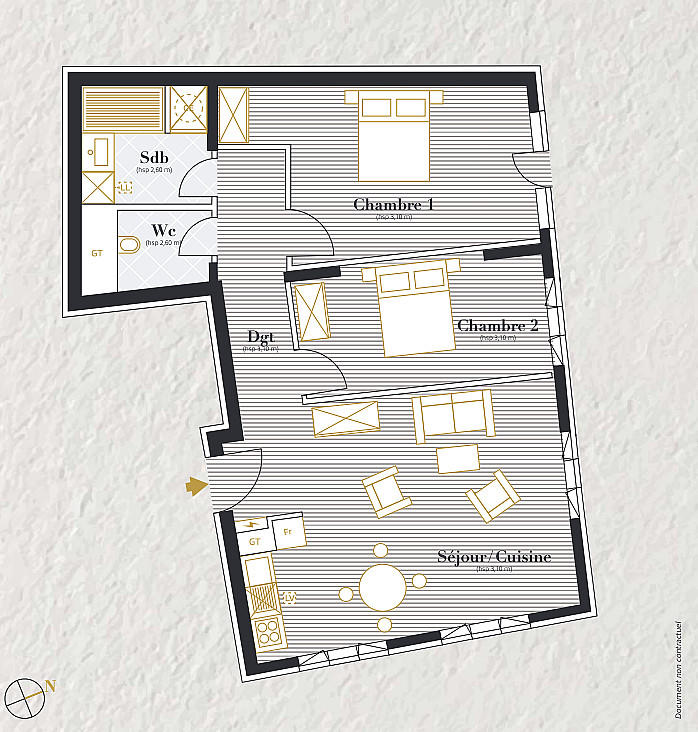 Appartement - 62 m² - 3 pièces