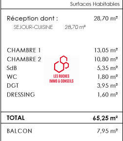 Appartement - 65 m² - 3 pièces