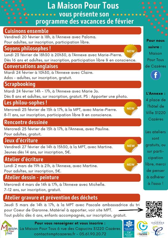Programme Vacances de Février 2026