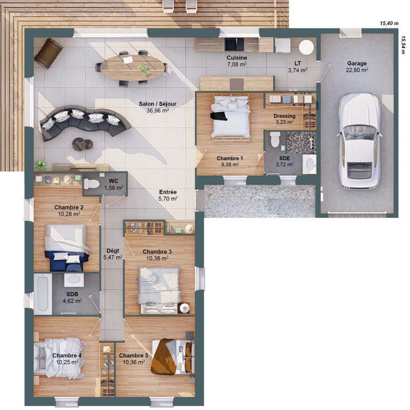 Maison - 123 m² - 7 pièces